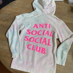 Anti-Social Social Club hoodie tie dye pink